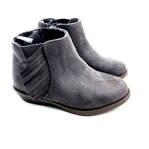 Old Navy Boots Size 7 Fringe Ankle Faux Suede Gray Slip On Children Toddlers